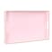 MAONAME Pink Serving Tray with Handles Modern Decorative Tray for Coffee Table Plastic Rectangular Trays for Ottoman Bathroom Decor 158 x 102 x 14