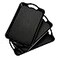Cedilis 3 Pack Black Serving Trays with Handles16 x 11IN Rectangular Non Skid MultiPurpose Plastic OttomanTray for Restaurant Parties Coffee Table Kitchen