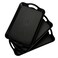 Cedilis 3 Pack Black Serving Trays with Handles16 x 11IN Rectangular Non Skid MultiPurpose Plastic OttomanTray for Restaurant Parties Coffee Table Kitchen