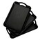 Cedilis 3 Pack Black Serving Trays with Handles16 x 11IN Rectangular Non Skid MultiPurpose Plastic OttomanTray for Restaurant Parties Coffee Table Kitchen