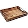 LotFancy Large Ottoman Tray for Living Room 17x13 Wood Serving Tray with Handles Home Dcor for Coffee Table Sofa 2 Skidproof Coasters Included