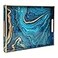 MAONAME Plastic Decorative Tray Marbling Tray with Handles Rectangular Coffee Table Trays Blue Serving Trays for Ottoman Bathroom 157 x 118