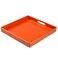 MAONAME Decorative Tray Orange Serving Tray with Handles Coffee Table Tray Square Plastic Tray for Ottoman Bathroom Kitchen 13x13x157