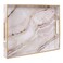 MAONAME Plastic Decorative Tray Marbling Tray with Handles Rectangular Coffee Table Trays Serving Trays for Ottoman Bathroom Kitchen 157 x 118 White