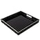 MAONAME Decorative Tray Black Serving Tray with Handles Coffee Table Trays Square Plastic Trays for Ottoman Bathroom Kitchen 13 x 13 x 157