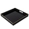 MAONAME Decorative Tray Black Serving Tray with Handles Coffee Table Trays Square Plastic Trays for Ottoman Bathroom Kitchen 13 x 13 x 157