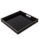MAONAME Decorative Tray Black Serving Tray with Handles Coffee Table Trays Square Plastic Trays for Ottoman Bathroom Kitchen 13 x 13 x 157