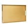 MAONAME Gold Decorative Tray for Coffee Table Modern Serving Tray with Handles Plastic Ottoman Trays for Living Room Bathroom Decor 158 L x 102 W x 14 H