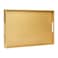 MAONAME Gold Decorative Tray for Coffee Table Modern Serving Tray with Handles Plastic Ottoman Trays for Living Room Bathroom Decor 158 L x 102 W x 14 H