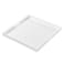 KEVJES Extra Large Glossy White Acrylic Serving Tray with HandlesKing Size Spill Prooffor OttomanCoffee Table Breakfast Tea Food Butler Safe Edge Organizer24x24x2H Inch