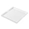 KEVJES Extra Large Glossy White Acrylic Serving Tray with HandlesKing Size Spill Prooffor OttomanCoffee Table Breakfast Tea Food Butler Safe Edge Organizer24x24x2H Inch