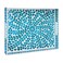 MAONAME Blue Decorative Tray Plastic Serving Tray with Handles Leaf Pattern Sticker Trays Rectangular Trays for Living Room 157 X 102 X 157