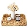 StorageWorks Rectangle Wicker Scalloped Tray Rattan Serving Trays with Handles Water Hyacinth Basket for Decorative Organizing 1575 L x 115 W x 275 H