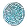 MAONAME Blue Decorative Tray 13 Round Serving Tray with Handles Leaf Pattern Sticker Trays for Coffee Table Plastic Trays for Living Room Bedroom