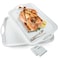 ECOIOU Extra Large Serving Tray with Handles 20x13 inch Set of 2 Melamine Platters for Serving Food Turkey Cookie Rectangular Trays for Eating Raised Dots Matt Finished Dishwasher Safe White