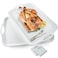 ECOIOU Extra Large Serving Tray with Handles 20x13 inch Set of 2 Melamine Platters for Serving Food Turkey Cookie Rectangular Trays for Eating Raised Dots Matt Finished Dishwasher Safe White