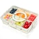 HRXFOZ Divided Serving Tray with Lid and Handle8 Compartments Snacks BoxSnack Fruit and Veggie TrayPortable Platter for Candy Fruits Nuts Snack Party Entertaining Picnic 1 PCS