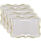 Gift Boutique Decorative Trays 10 Pack Gold Rim Display Platters Cardboard 9 x 13 Inch Wedding Birthday Party Dessert Decor