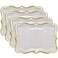 Gift Boutique Decorative Trays 10 Pack Gold Rim Display Platters Cardboard 9 x 13 Inch Wedding Birthday Party Dessert Decor