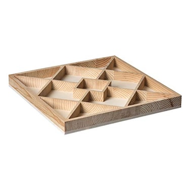 Hammont Square Wooden Trays Sectional Divided Serving Snack Platter for Appetizers Veggies Montessori Activities 13 Section 10x1132 Pack