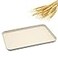 SNOMEL Dinner and Serving Tray Decorative Unbreakable Wheat Straw Tea Platter for Couch Party Dining Picnic Snack Appetizer Beige