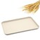 SNOMEL Dinner and Serving Tray Decorative Unbreakable Wheat Straw Tea Platter for Couch Party Dining Picnic Snack Appetizer Beige
