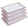 Yumchikel Plastic Serving Tray Platter Set 4pk White Rose Gold Lace Disposable Party Trays Platters for Food Weddings Dessert Table Cupcake Display 14x75 inches