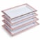 Yumchikel Plastic Serving Tray Platter Set 4pk White Rose Gold Lace Disposable Party Trays Platters for Food Weddings Dessert Table Cupcake Display 14x75 inches