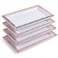 Yumchikel Plastic Serving Tray Platter Set 4pk White Rose Gold Lace Disposable Party Trays Platters for Food Weddings Dessert Table Cupcake Display 14x75 inches