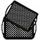 TOPZEA 2 Pack Non Slip Serving Trays with Handle Plastic Rectangular Food Serving Trays TV Lap Tray Meal Server Tray for Restaurant Coffee Table Cafeteria Car Eating on Bed Couch Black