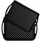 TOPZEA 2 Pack Non Slip Serving Trays with Handle Plastic Rectangular Food Serving Trays TV Lap Tray Meal Server Tray for Restaurant Coffee Table Cafeteria Car Eating on Bed Couch Black