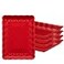 PLASTICPRO Plasticpro Plastic Serving Trays Serving Platters Rectangle 9X13 Disposable Party Dish Includes 4 Red Christmas Trays