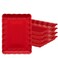 PLASTICPRO Plasticpro Plastic Serving Trays Serving Platters Rectangle 9X13 Disposable Party Dish Includes 4 Red Christmas Trays