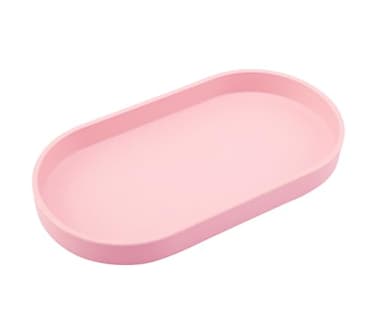 VCREATC Pink Small Tray 10 inch Oval Tray for Bathtub Bathroom Vanity Items Countertop Organizer Soap Perfume