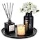 Romadedi Black Decorative Candle Tray Round Trays Decor for Coffee Table Centerpiece Metal Serving Tray for Kitchen Counter Organizer Modern Farmhouse Home Decorations 11 Inch