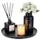 Romadedi Black Decorative Candle Tray Round Trays Decor for Coffee Table Centerpiece Metal Serving Tray for Kitchen Counter Organizer Modern Farmhouse Home Decorations 11 Inch