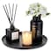 Romadedi Black Decorative Candle Tray Round Trays Decor for Coffee Table Centerpiece Metal Serving Tray for Kitchen Counter Organizer Modern Farmhouse Home Decorations 11 Inch