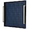 XIGEXIGE Large Navy Blue Decorative Tray for OttomanStylish Rectangle Coffee Table Tray with HandlesVersatile Serving Tray for Living Room and Home Decor