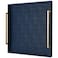 XIGEXIGE Large Navy Blue Decorative Tray for OttomanStylish Rectangle Coffee Table Tray with HandlesVersatile Serving Tray for Living Room and Home Decor