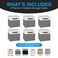 Pomatree 11 Inch Cube Storage Bin 6 Pack Linen Fabric 11x11 Cube Storage Bins for Bedroom Living Room Clothes and Toys Foldable Dual Leather Handles
