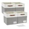 Bagnizer Collapsible Fabric Storage Cube Bins with 2 Reinforced PU Handles Foldable Storage Organizer Baskets for Closet Shelves Living Room 13x13x13 4 Pack Gray White