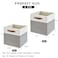 Bagnizer Collapsible Fabric Storage Cube Bins with 2 Reinforced PU Handles Foldable Storage Organizer Baskets for Closet Shelves Living Room 13x13x13 4 Pack Gray White