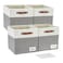 Bagnizer Collapsible Fabric Storage Cube Bins with 2 Reinforced PU Handles Foldable Storage Organizer Baskets for Closet Shelves Living Room 13x13x13 4 Pack Gray White