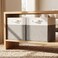 FinishingBo 13x13x13 Inches Fabric Storage Bin with Handles Cube Storage Bins Storage Baskets for Organizing Shelf Home Closet6 Pack White and Grey