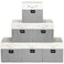 FinishingBo 13x13x13 Inches Fabric Storage Bin with Handles Cube Storage Bins Storage Baskets for Organizing Shelf Home Closet6 Pack White and Grey