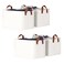 KEEGH Storage Baskets for Organizing Fabric Storage Bins with Leather Handles Shelf Baskets for Closet Organization 15 L x 11 W x 10 H White 4 Pack