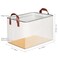 KEEGH Storage Baskets for Organizing Fabric Storage Bins with Leather Handles Shelf Baskets for Closet Organization 15 L x 11 W x 10 H White 4 Pack