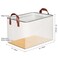 KEEGH Storage Baskets for Organizing Fabric Storage Bins with Leather Handles Shelf Baskets for Closet Organization 15 L x 11 W x 10 H White 4 Pack
