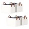 KEEGH Storage Baskets for Organizing Fabric Storage Bins with Leather Handles Shelf Baskets for Closet Organization 15 L x 11 W x 10 H White 4 Pack