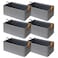 SNWDN 6 Pack Closet Cloth Storage Bins for Shelves Medium Storage Baskets for Shelves Fabric Bins for Closet organization with Handles Gray 15L x 10W x 8H